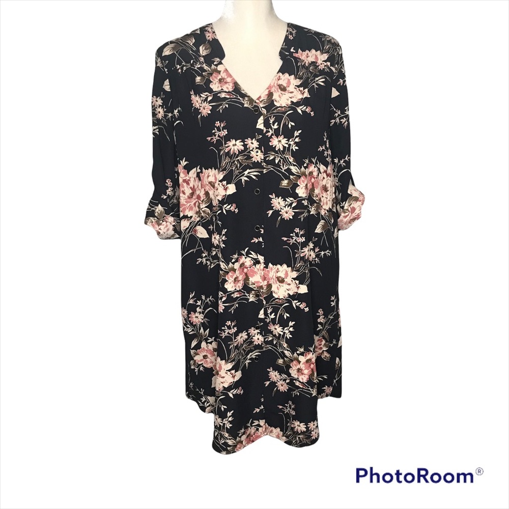 41 Hawthorn Stitchfix Cristen Navy Floral Shirtdress Size L